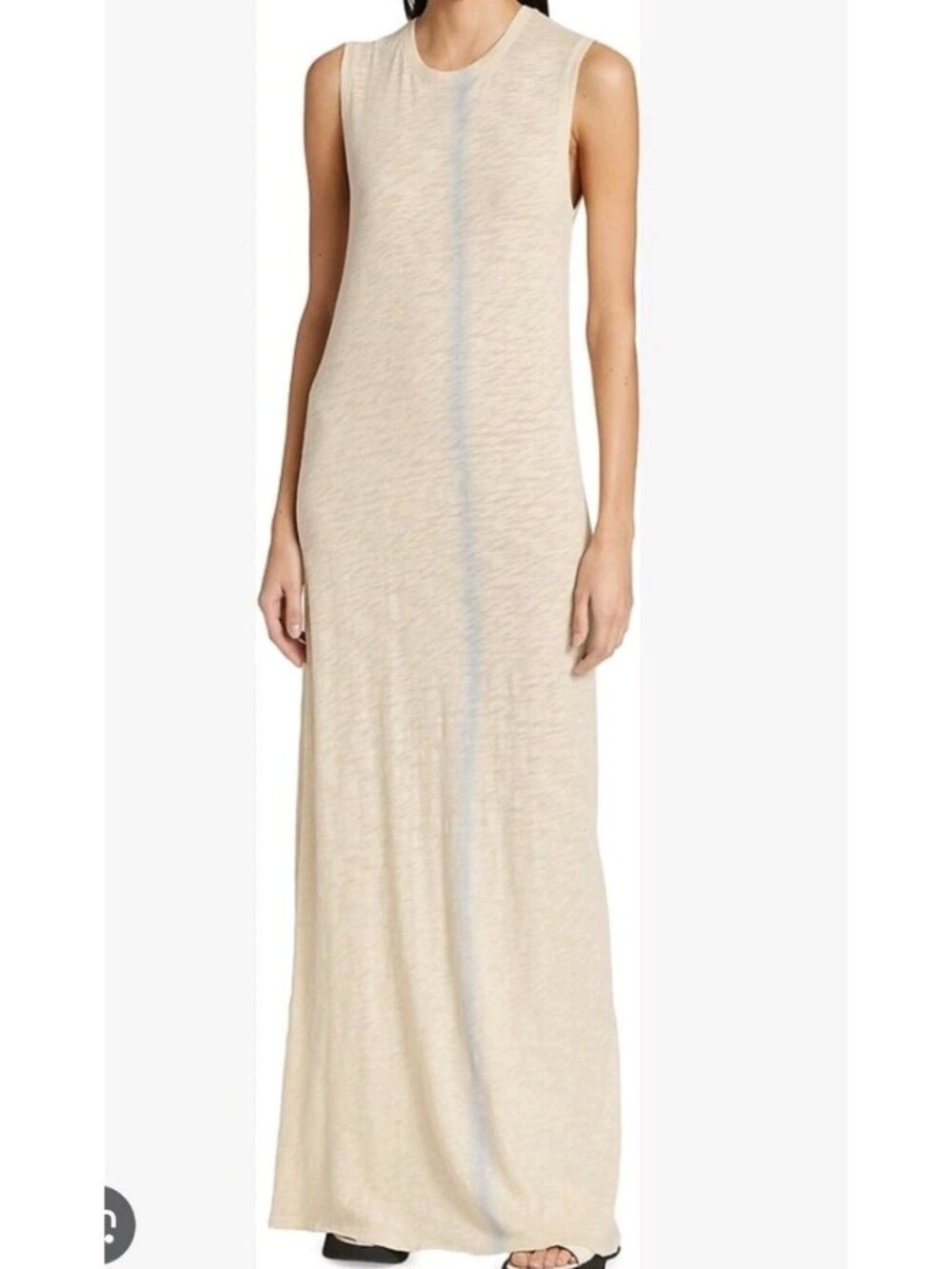 ATM Anthony Thomas Melillo Spray Paint Slub Cotton Beige Maxi Dress Size XS